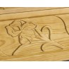 COFFIN CASKET IRIS ENGRAVED YELLOW PINE DISTRIBUTED FOR FUNERAL HOMES 100% MADE IN ITALY