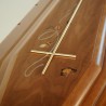 COFFIN CASKET BUTTERFLY INLAID WALNUT DISTRIBUTED FOR FUNERAL HOMES 100% MADE IN ITALY