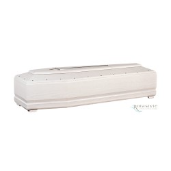 WHITE COFFIN CASKET YELLOW PINE DISTRIBUTED FOR FUNERAL HOMES 100% MADE IN ITALY