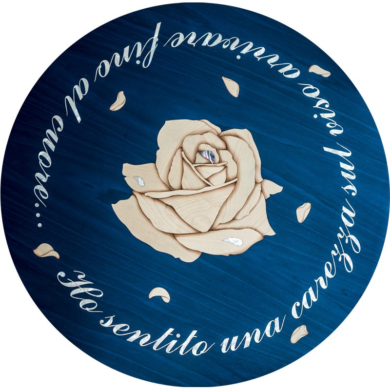 INLAID ROUND TABLE DISTRIBUTED FOR FUNERAL HOMES & CREMATION 100% MADE IN ITALY