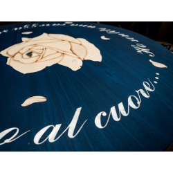 INLAID ROUND TABLE DISTRIBUTED FOR FUNERAL HOMES & CREMATION 100% MADE IN ITALY