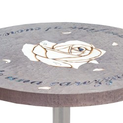 INLAID ROUND TABLE DISTRIBUTED FOR FUNERAL HOMES & CREMATION 100% MADE IN ITALY