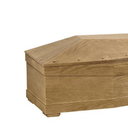 COFFIN CASKET EKEOS AMERICAN OAK SMOOTH DISTRIBUTED FOR FUNERAL HOMES 100% MADE IN ITALY