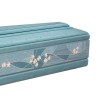 COFFIN CASKET AMERICAN OAK INLAID DISTRIBUTED FOR FUNERAL HOMES 100% MADE IN ITALY