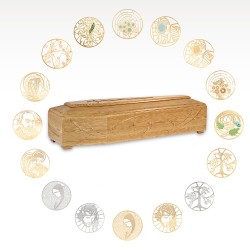 COFFIN CASKET BRASS ACCESSORY YELLOW PINE PRODUCED & DISTRIBUTED BY ROTASTYLE 100% MADE IN ITALY