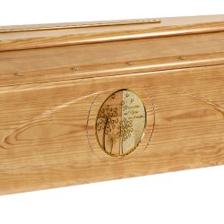 COFFIN CASKET BRASS ACCESSORY YELLOW PINE PRODUCED & DISTRIBUTED BY ROTASTYLE 100% MADE IN ITALY