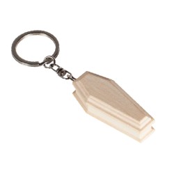 PORTE-CLES BOIS CERCUEIL DISTRIBUÉ POUR POMPES FUNÈBRES ET MAISONS 100% ITALIEN