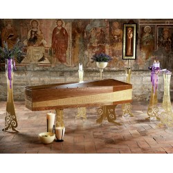 FUNCTIONAL PLEXIGLASS FURNISHINGS WITH GOLD-LEAF DISTRIBUTED FOR FUNERAL HOMES 100% MADE IN ITALY