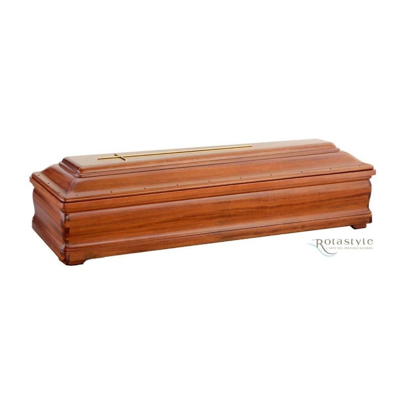 COFFIN CASKET LUX CONICAL DOVETAIL MAHOGANY DISTRIBUTED FOR FUNERAL HOMES 100% MADE IN ITALY