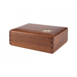 COFFIN CASKET LUX CONICAL DOVETAIL MAHOGANY DISTRIBUTED FOR FUNERAL HOMES 100% MADE IN ITALY