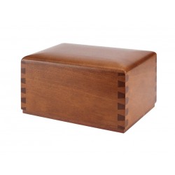 COFFIN CASKET LUX CONICAL DOVETAIL MAHOGANY DISTRIBUTED FOR FUNERAL HOMES 100% MADE IN ITALY