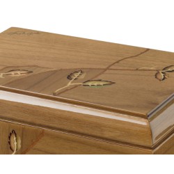 INLAID CINERARY URN IN WALNUT DISTRIBUTED FOR FUNERAL HOMES & CREMATION 100% MADE IN ITALY