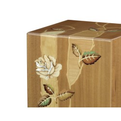 INLAID CINERARY URN IN WALNUT DISTRIBUTED FOR FUNERAL HOMES & CREMATION 100% MADE IN ITALY