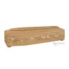 COFFIN CASKET AMERICAN OAK INLAID DISTRIBUTED FOR FUNERAL HOMES 100% MADE IN ITALY