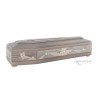 COFFIN CASKET AMERICAN OAK INLAID DISTRIBUTED FOR FUNERAL HOMES 100% MADE IN ITALY