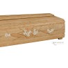 COFFIN CASKET AMERICAN OAK INLAID DISTRIBUTED FOR FUNERAL HOMES 100% MADE IN ITALY