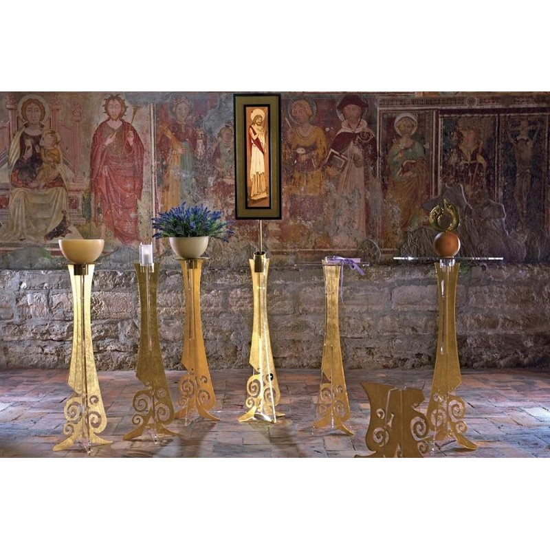 FUNCTIONAL PLEXIGLASS FURNISHINGS WITH GOLD-LEAF DISTRIBUTED FOR FUNERAL HOMES 100% MADE IN ITALY