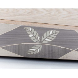 COFFIN CASKET AMERICAN OAK INLAID DISTRIBUTED FOR FUNERAL HOMES 100% MADE IN ITALY