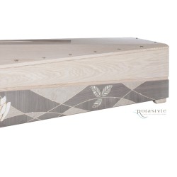 COFANO FUNEBRE ROVERE INTARSIATO DISTRIBUITO ALL'INGROSSO 100% MADE IN ITALY