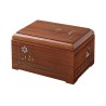 CINERARY URN FLOWER INLAID MAHOGANY DISTRIBUTED FOR FUNERAL HOMES & CREMATION 100% MADE IN ITALY