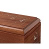 CINERARY URN FLOWER INLAID MAHOGANY DISTRIBUTED FOR FUNERAL HOMES & CREMATION 100% MADE IN ITALY