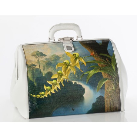 Urn carrier bag in leather Orchidea