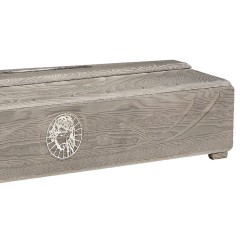 COFFIN CASKET BRASS DECOR YELLOW PINE PRODUCED & DISTRIBUTED BY ROTASTYLE 100% MADE IN ITALY