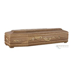 COFFIN CASKET INLAID WALNUT DISTRIBUTED FOR FUNERAL HOMES 100% MADE IN ITALY