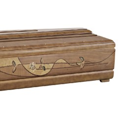 COFFIN CASKET INLAID WALNUT DISTRIBUTED FOR FUNERAL HOMES 100% MADE IN ITALY