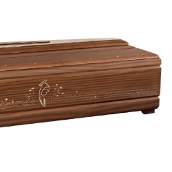 COFFIN CASKET INLAID MAHOGANY DISTRIBUTED FOR FUNERAL HOMES 100% MADE IN ITALY