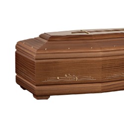 COFFIN CASKET INLAID MAHOGANY DISTRIBUTED FOR FUNERAL HOMES 100% MADE IN ITALY