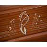 COFFIN CASKET INLAID MAHOGANY DISTRIBUTED FOR FUNERAL HOMES 100% MADE IN ITALY