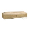 COFFIN CASKET INLAID ASH WOOD DISTRIBUTED FOR FUNERAL HOMES 100% MADE IN ITALY