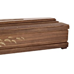 COFFIN CASKET INLAID WALNUT DISTRIBUTED FOR FUNERAL HOMES 100% MADE IN ITALY