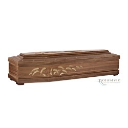 COFFIN CASKET INLAID WALNUT DISTRIBUTED FOR FUNERAL HOMES 100% MADE IN ITALY