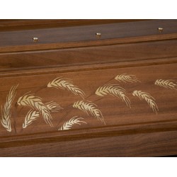 COFFIN CASKET INLAID WALNUT DISTRIBUTED FOR FUNERAL HOMES 100% MADE IN ITALY