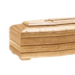 COFFIN CASKET INLAID ASH WOOD DISTRIBUTED FOR FUNERAL HOMES 100% MADE IN ITALY