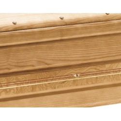 COFFIN CASKET INLAID ASH WOOD DISTRIBUTED FOR FUNERAL HOMES 100% MADE IN ITALY